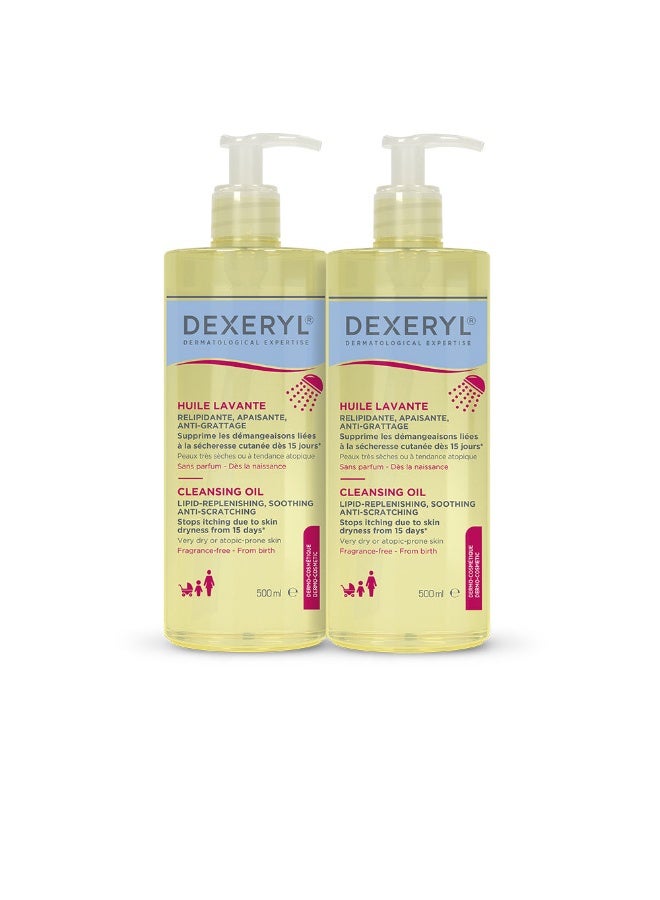 Dexeryl Shower Cleansing Oil Duo 2x500ml - Image 1