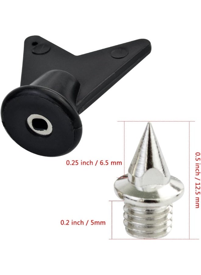 Wobe 200 Pcs 1/4 Inch Stainless Steel Spikes with 1 Pcs Spike Wrench, 0.25'' Length Track and Cross Country Spikes Shoe Replacement Spikes for Sprint Sports Short Running Shoes - Image 1