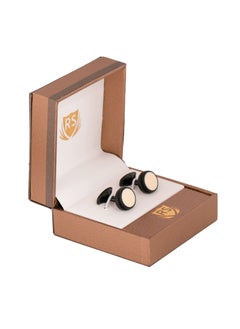 Formal White Black Cufflink