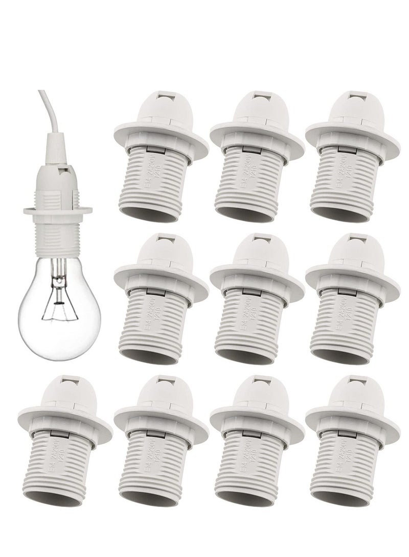 Y&D E14 Lamp Holder, 10 Pieces Screw Holder Light Bulb Adapter 250V 2A High Conductivity Pendant Socket & Replacement Ring  - Image 1