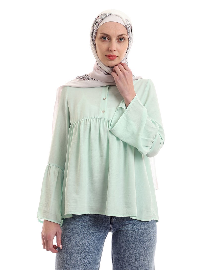 Puritopia Long Sleeves Mandarin Collar Blouse  - Image 2