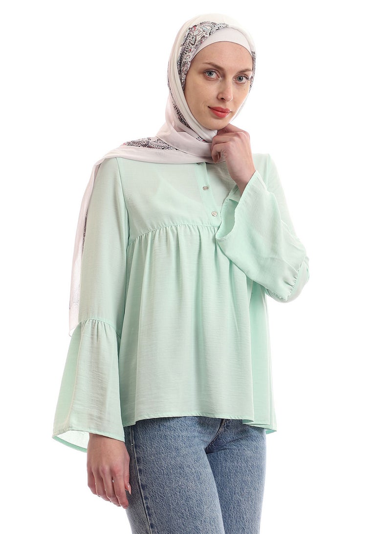 Puritopia Long Sleeves Mandarin Collar Blouse  - Image 1