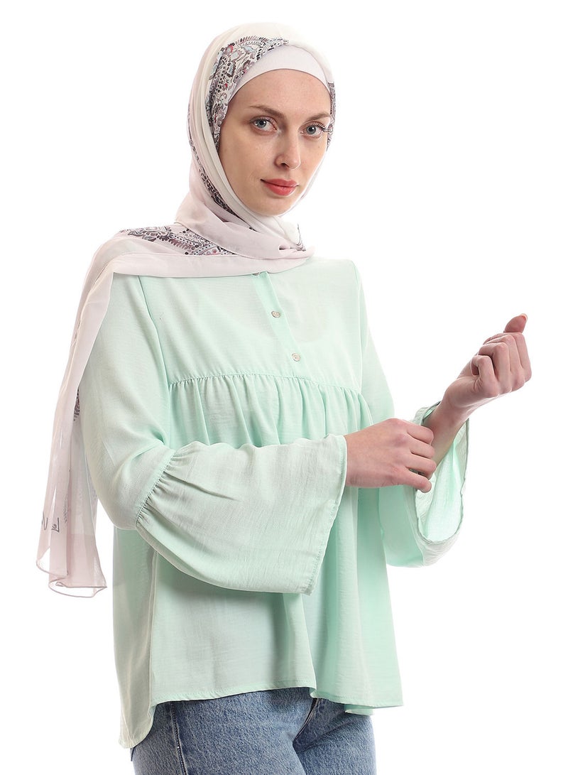 Puritopia Long Sleeves Mandarin Collar Blouse  - Image 3