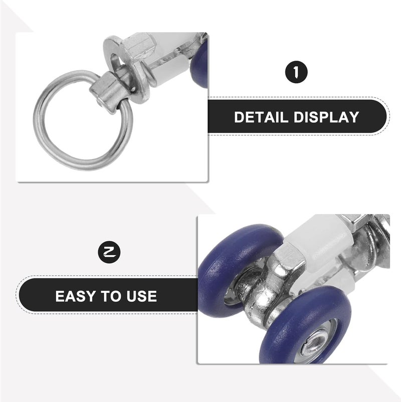 SHOWERORO 15pcs Curtain Track Rollers - Stainless Steel Mute Wheel Hook Pulley Runners Rail Sliders for Ceiling Wall Mount Shower Window Drapery Tracks - Image 3