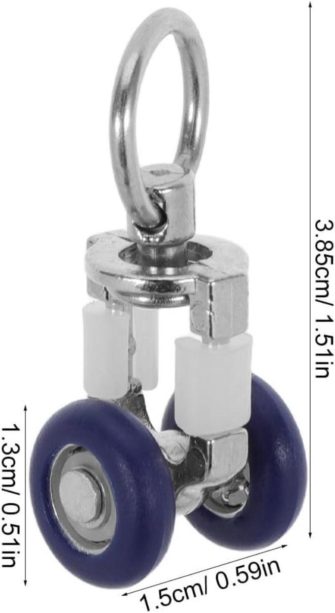 SHOWERORO 15pcs Curtain Track Rollers - Stainless Steel Mute Wheel Hook Pulley Runners Rail Sliders for Ceiling Wall Mount Shower Window Drapery Tracks - Image 2