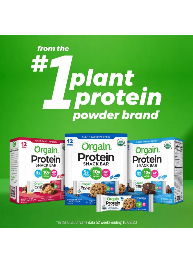Orgain Orgain Organic Vegan Protein Bars, Peanut Butter Chocolate Chunk - 10g Plant Based Protein, Gluten Free Snack Bar, Low Sugar, Dairy Free, Soy Free, Lactose Free, Non GMO, 1.41 Oz (12 Count) - Image 4