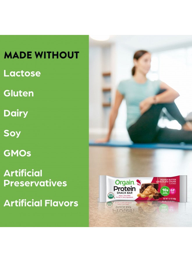 Orgain Orgain Organic Vegan Protein Bars, Peanut Butter Chocolate Chunk - 10g Plant Based Protein, Gluten Free Snack Bar, Low Sugar, Dairy Free, Soy Free, Lactose Free, Non GMO, 1.41 Oz (12 Count) - Image 5