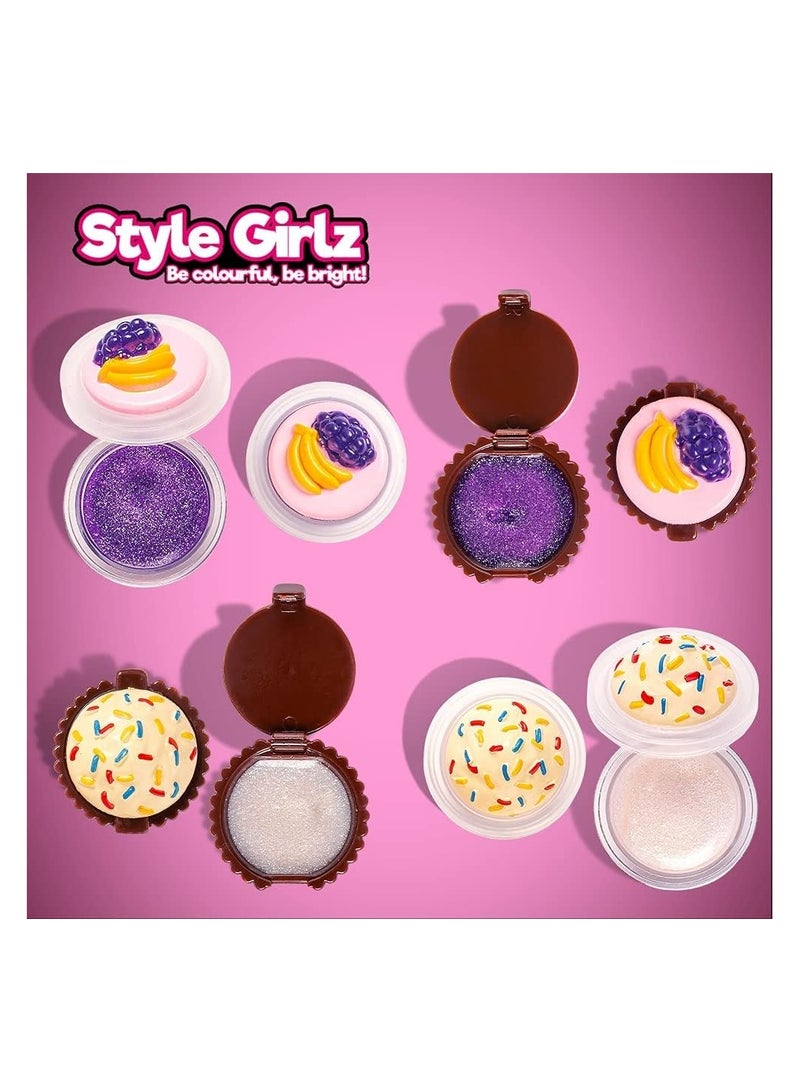 S&Li 8Kid Girls Lip Gloss Set 8 Cupcake Style Kids Safe Cosmetic Pretend Play Kit Princess Toy - Image 3
