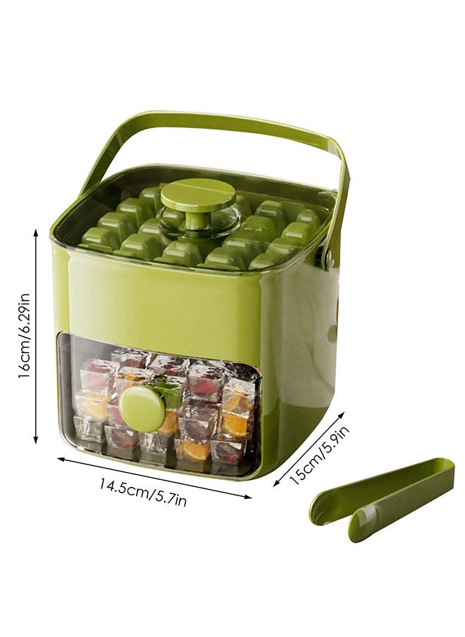 WINEENEE - Double Layer 48 Grid Ice Cube Tray with Transparent Window - Leak-Proof Lid & Portable Handle, Premium Freezer Essential for Hot Climates, Easy Release Design for Summer Drinks (Green) - Image 1