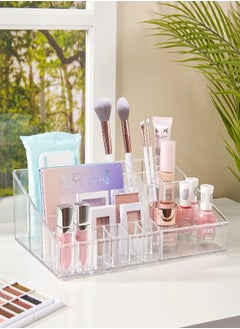 STORi STORi Audrey Clear Vanity Makeup Organizer | 15-Compartment Holder for Brushes, Eyeshadow Palettes, & Beauty Supplies | Stacks on Audrey Storage Drawers | Made in USA  - Image 2