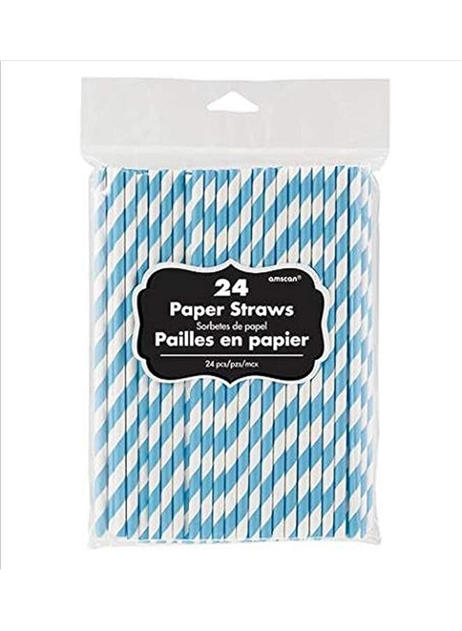 Amscan Caribbean Paper Straws 24Pcs - Image 1