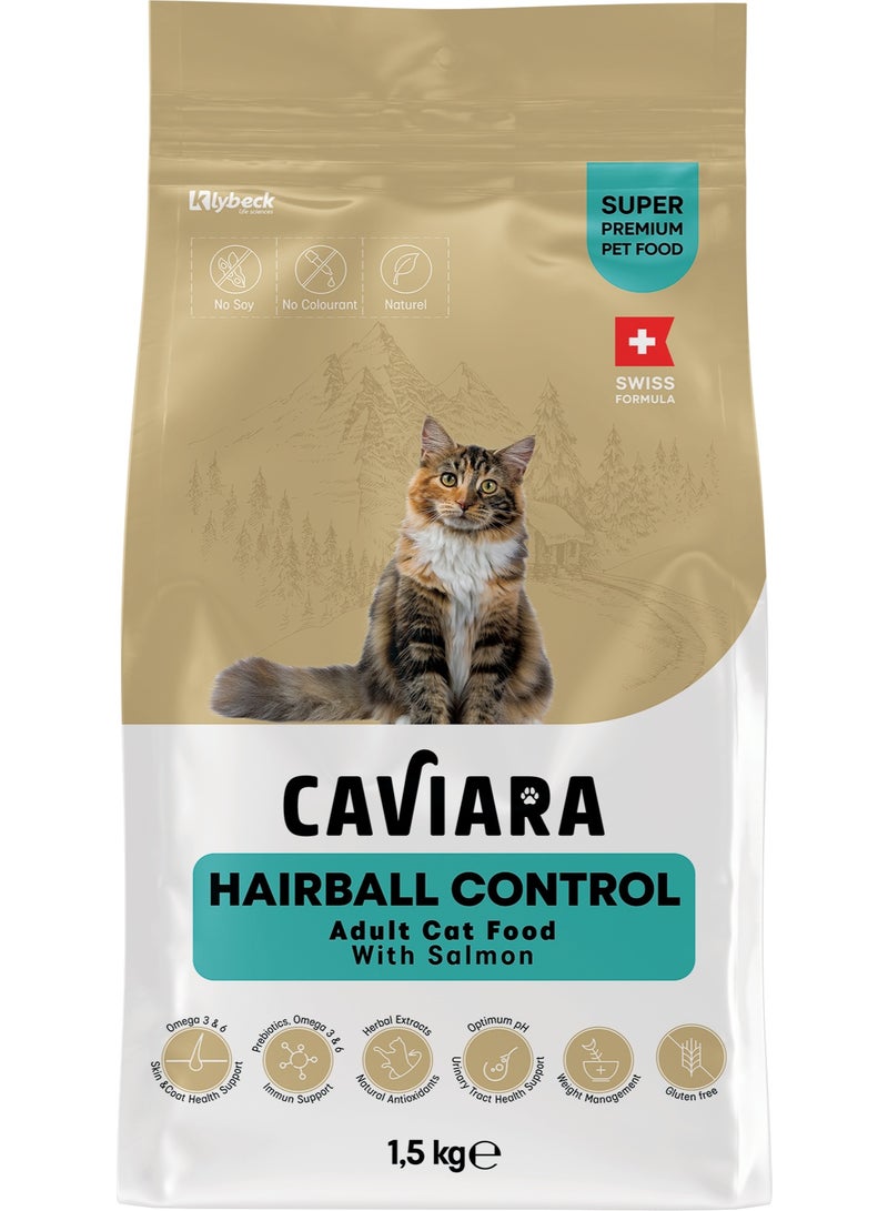 Caviara Hairball Control Adult Cat Food with Salmon 1,5 Kg
