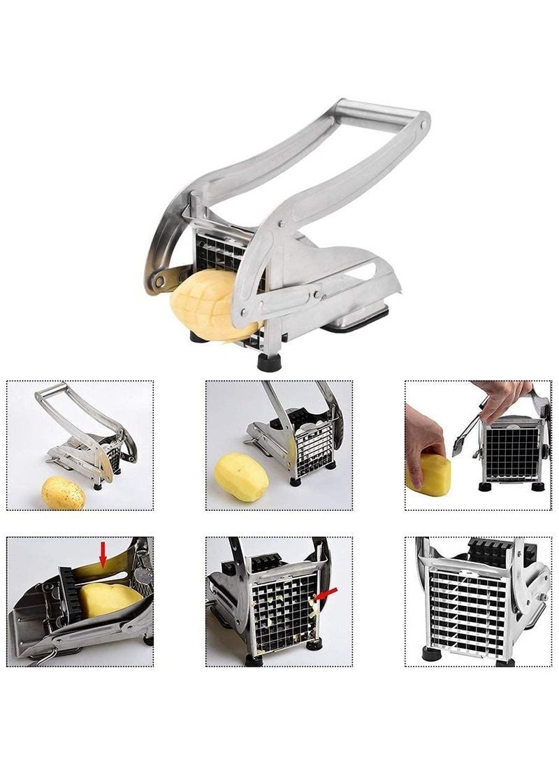 ELTRAZONE 🍟 Stainless Steel Potato Chipper & French Fries Cutter – Durable Potato Slicer for Perfectly Cut Fries and Veggies – Heavy-Duty Kitchen Tool for Easy & Fast Potato Cutting - Image 5