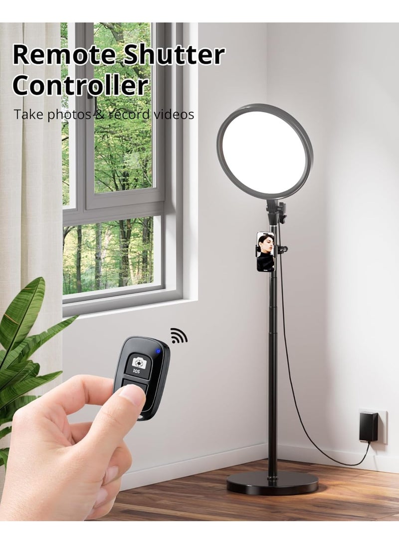 PLOKAMA Dimmable Professional Ring Light with 66" Tall Tripod Stand | 95+ CRI | Phone Holder & Remote | 6500K Full-Screen LED Lighting for Makeup, YouTube, TikTok, Zoom, Live Streaming - Image 1