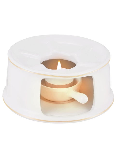 Teapot Warmer Ceramic with Spoon for Heating Tea, Coffee and Milk Tea Base Glass, Teapots Other Heatproof Pots Warming Use