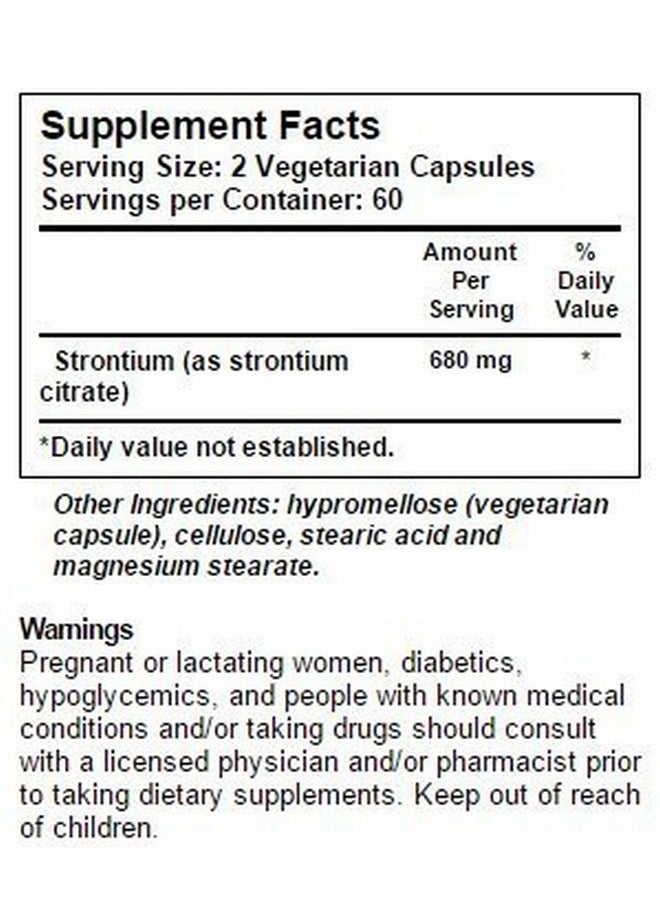 Vitacost Brand Nsi Strontium 680 Mg Per Serving 120 Vegetarian Capsules  - Image 3