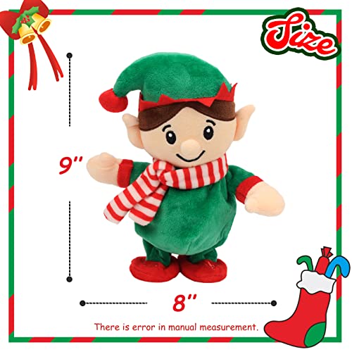 Hopearl Talking Singing Elf Repeats What You Say Walking Electric Interactive Animated Toy Speaking Plush Buddy Gift for Toddlers Green 85 - Image 5