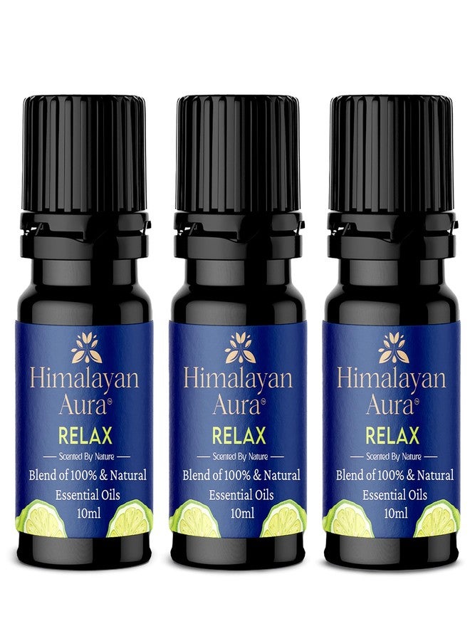 Himalayan Aura زيت هيمالايا أورا ريلاكس العطري لتخفيف التوتر والنوم والقلق | مزيج زيت اللافندر النقي 100% للاستخدام في أجهزة التبخير والتدليك والعلاج العطري | زيت مهدئ طبيعي للاسترخاء (عبوة من 3 زجاجات سعة 10 مل) - Image 1