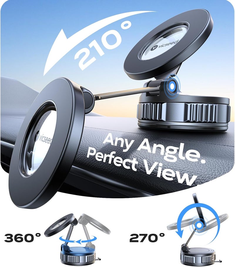 VICSEED MagSafe Car Mount Vacuum Magnetic Phone Holder with 55KG Suction for iPhone and Samsung - Image 5