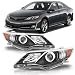 corkiauto Headlight Assembly Compatible with 2012 2013 2014 Toyota Camry LSeLeXle Halogen Headlamp Pair Black Housing Amber Reflector - Image 2