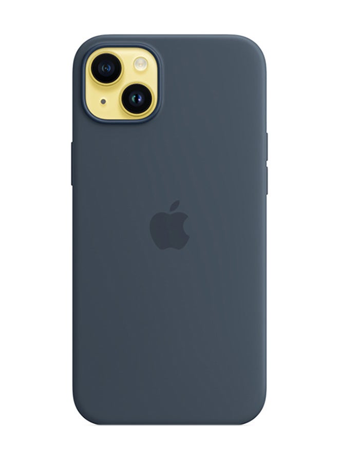 Apple iPhone 14 Plus Silicone Case with MagSafe Storm Blue - Image 2