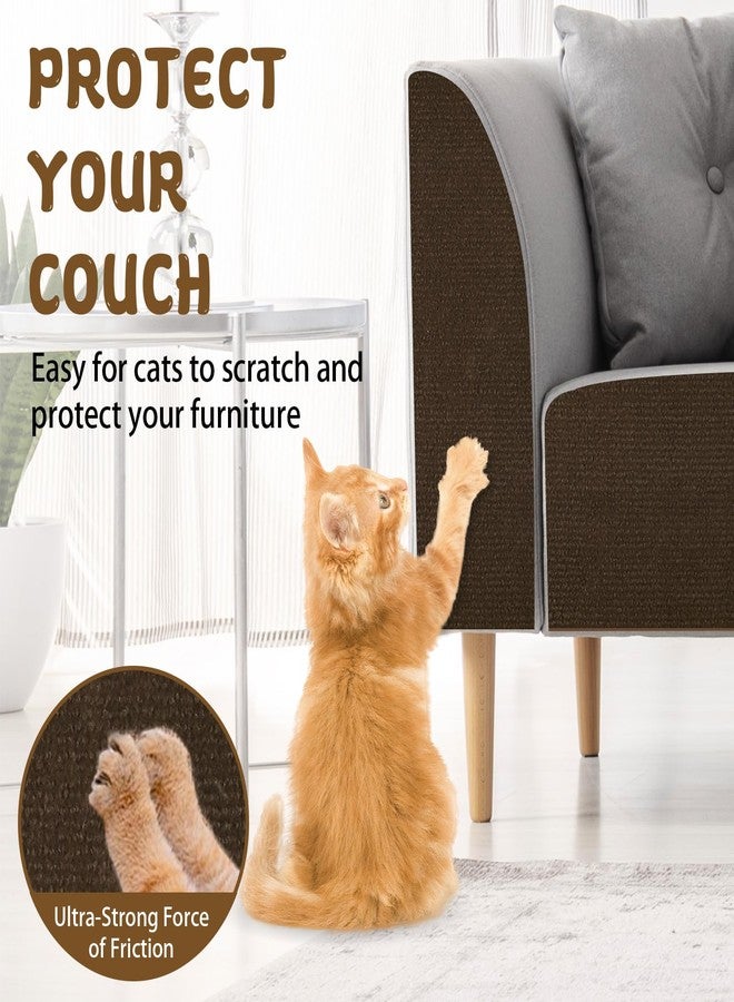LSGCQ Climbing Cat Scratcher Mat Trimmable Cat Scratching Post Carpet 39.3’’x15.8’’ Self Adhesive Carpet Mat Pad Replacement for Cat Tree Shelves Post Couch Wall Furniture Steps DIY Protector (Brown) - Image 4