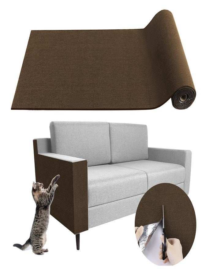 LSGCQ Climbing Cat Scratcher Mat Trimmable Cat Scratching Post Carpet 39.3’’x15.8’’ Self Adhesive Carpet Mat Pad Replacement for Cat Tree Shelves Post Couch Wall Furniture Steps DIY Protector (Brown) - Image 1