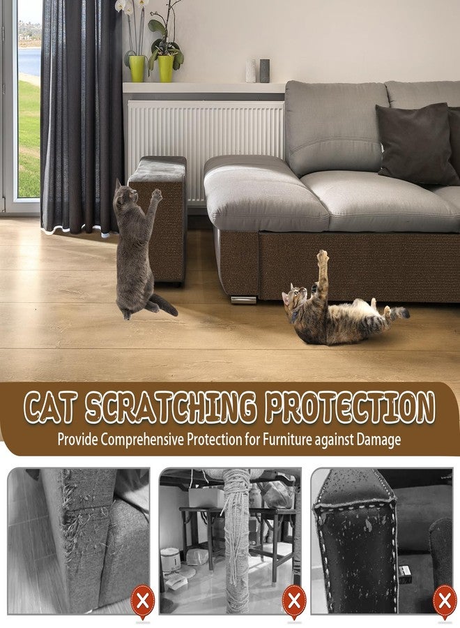 LSGCQ Climbing Cat Scratcher Mat Trimmable Cat Scratching Post Carpet 39.3’’x15.8’’ Self Adhesive Carpet Mat Pad Replacement for Cat Tree Shelves Post Couch Wall Furniture Steps DIY Protector (Brown) - Image 5