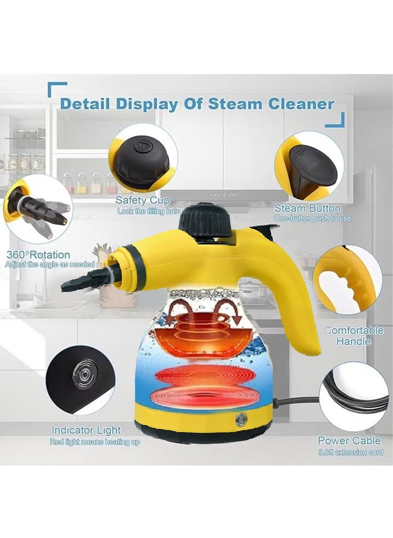 Generic - 1000W Multifunctional High Temperature Handheld Steam Cleaner with 9pcs Accessories Suitable for Kitchen Sofa Bathroom Window - Image 1