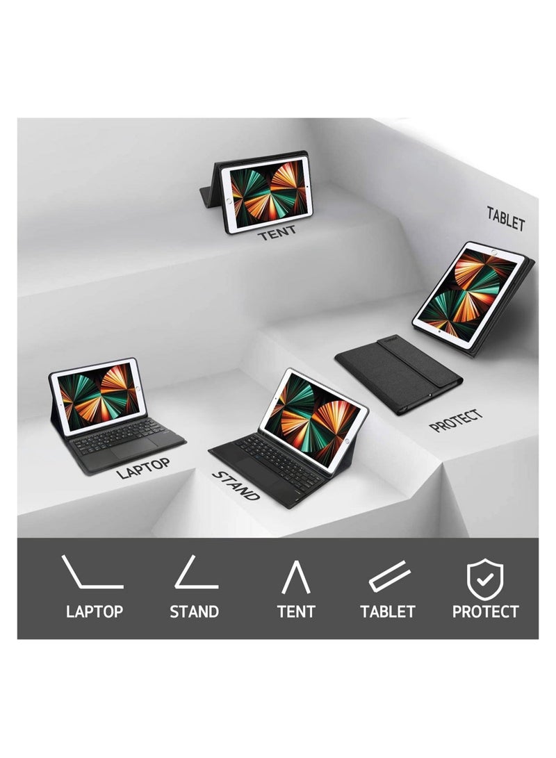 MUNTAQI iPad 9.7 Keyboard Case for iPad 6th Generation 2018 iPad 5th Gen 2017 iPad Air 2 & Air iPad Pro 9.7 Wireless Bluetooth Touchpad Keyboard Protective Case with Pencil Holder - Image 3