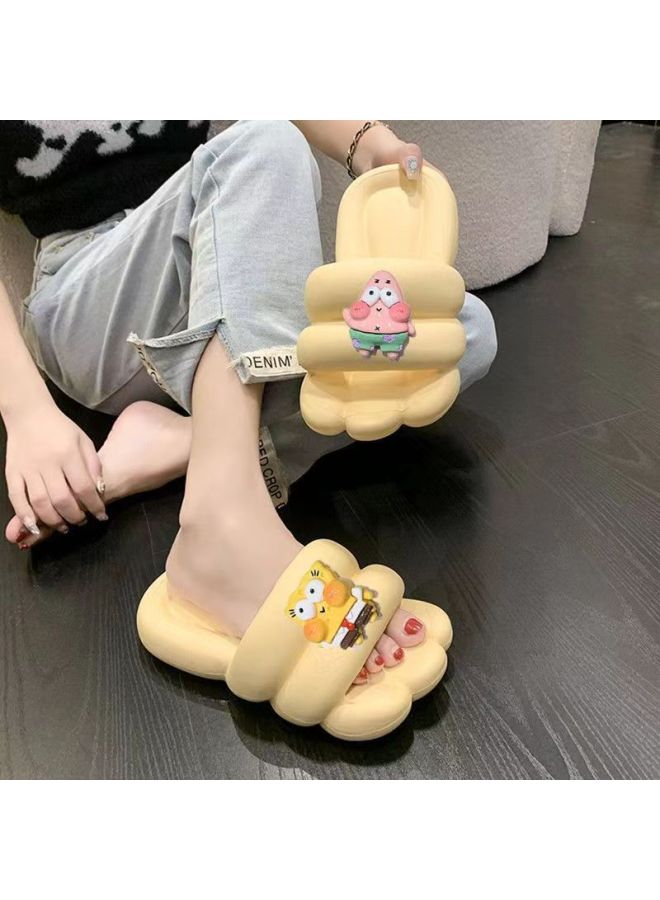 Dung Slippers Women's New Indoor Home Cute Cartoon Thick Sole Summer Couples Can Wear Non-slip Sandals For Men