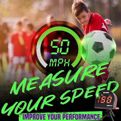 NET PLAYZ Soccer Gfits Training Equipment & Gear - Radars, Speed Sensors (Hands-Free) Radar Guns, Shooting Speed Guns for Soccer Players - Image 2