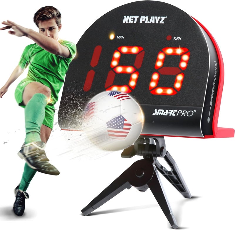 NET PLAYZ Soccer Gfits Training Equipment & Gear - Radars, Speed Sensors (Hands-Free) Radar Guns, Shooting Speed Guns for Soccer Players - Image 1