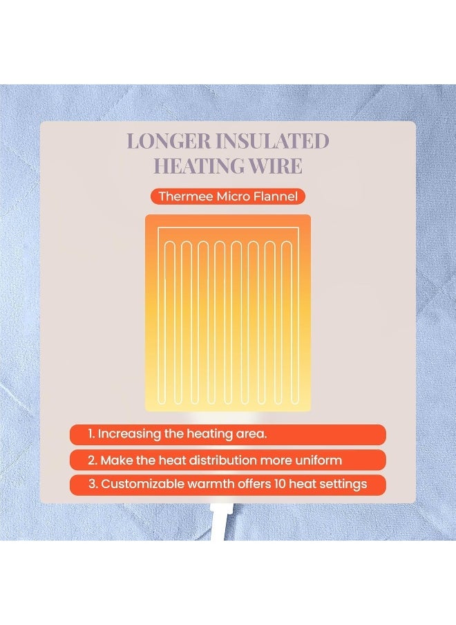Thermee Micro Flannel Full-Size Electric Heated Blanket