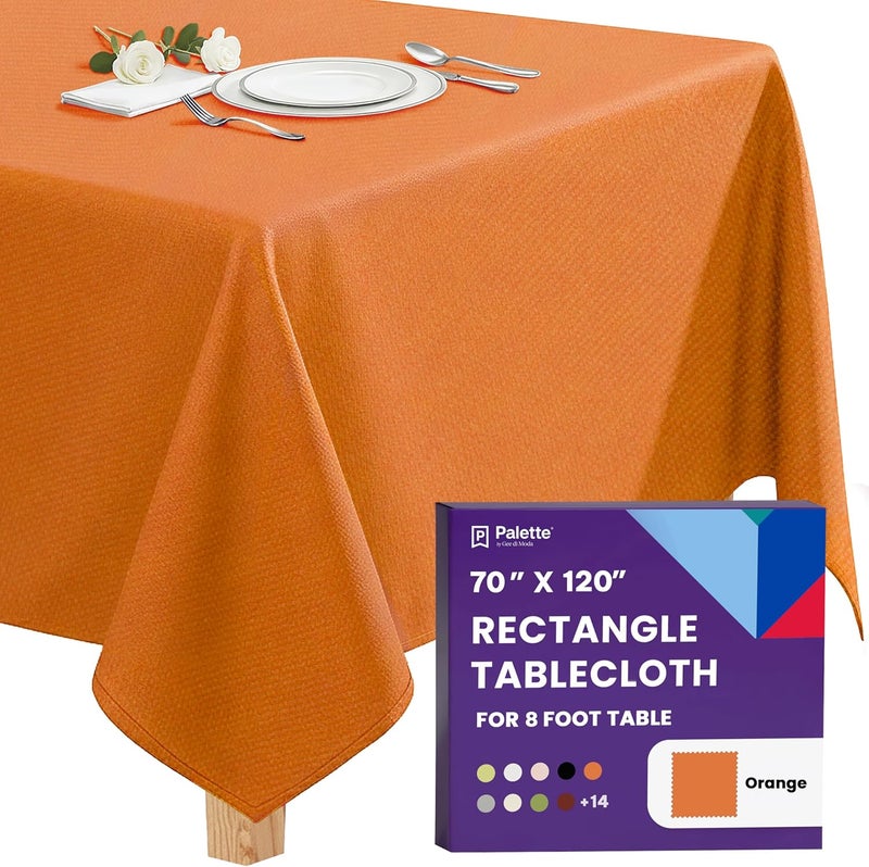 Gee Di Moda Ergonomic build Rectangle Tablecloth - 70 x 120 Inch Orange Table Cloth for 6 or 8 Foot Rectangle Tables - Heavy Duty Washable Fabric - for Holiday Party, Dinner, Weddings, Baby Shower & Events Practical experience crafted - Image 1