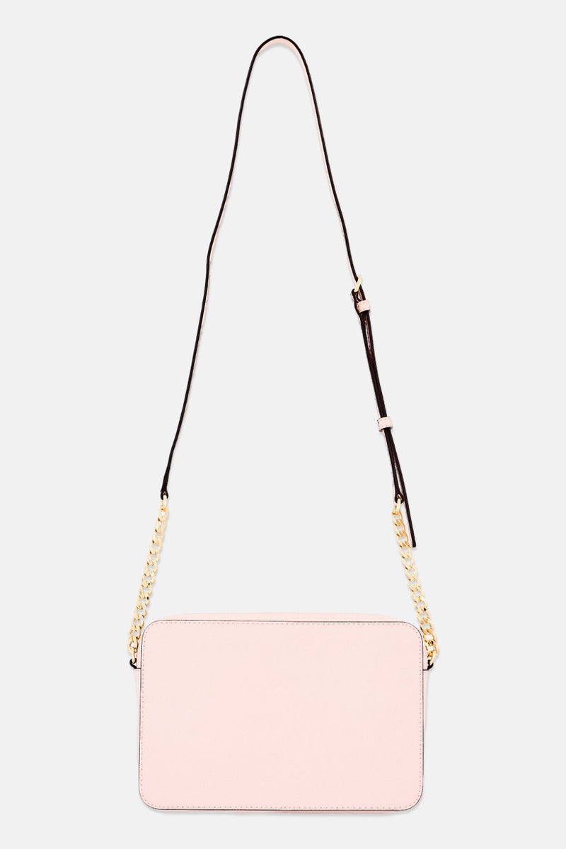 Women Brand Logo Crossbody Bag 16 H x 24 L x 5,5 W cm, Blush
