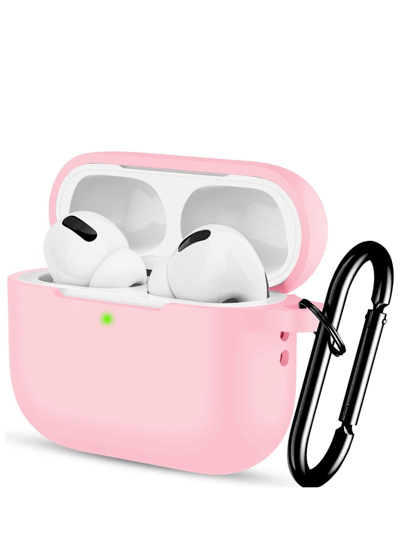 AirPods Pro 2 2nd Case Cover and AirPods Pro Case for Women and Men, Soft Silicone Protective Case for Airpods Pro 2nd Generation 2022 and AirPods Pro 1st 2019 with Keychain Front LED Visible Pink - Image 1