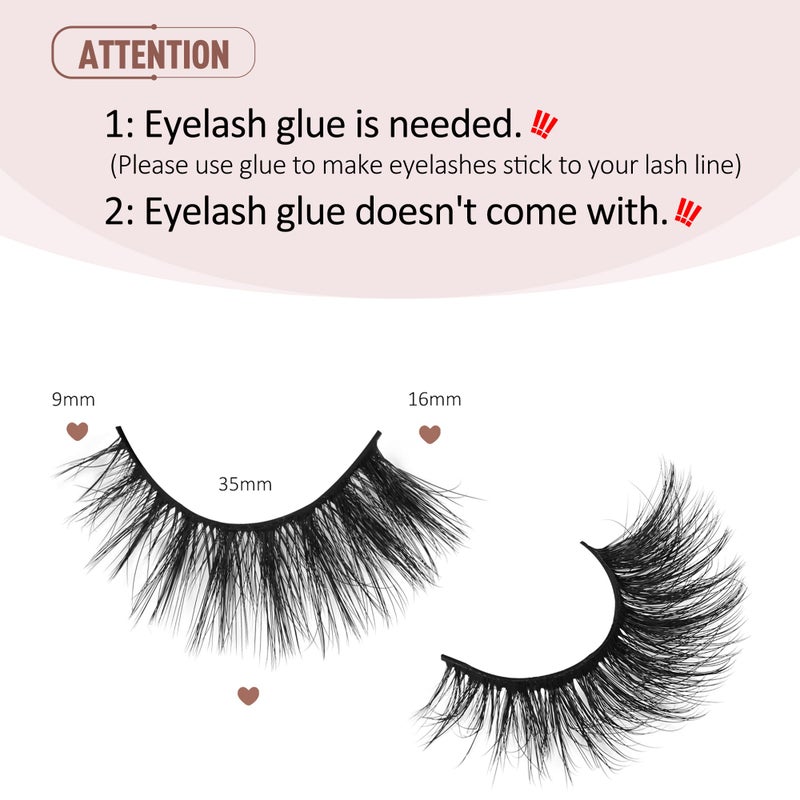 Onlyall Lashes Mink False Eyelashes Natural Wispy Lashes Soft Faux Mink Lashes Fluffy False Lashes 16MM A04 - Image 2
