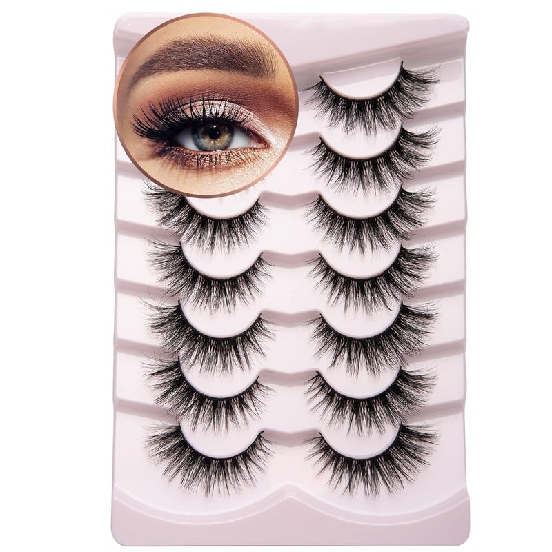 Onlyall Lashes Mink False Eyelashes Natural Wispy Lashes Soft Faux Mink Lashes Fluffy False Lashes 16MM A04 - Image 1