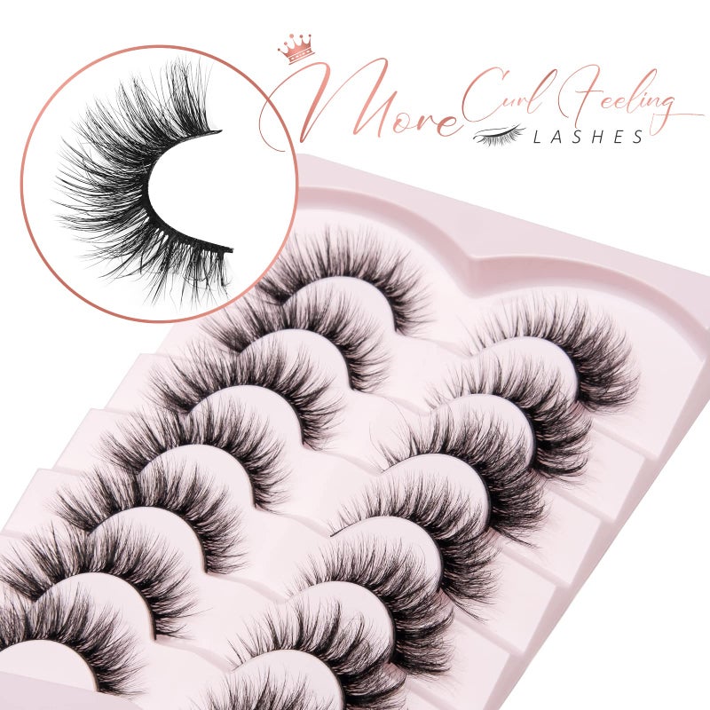 Onlyall Lashes Mink False Eyelashes Natural Wispy Lashes Soft Faux Mink Lashes Fluffy False Lashes 16MM A04 - Image 4