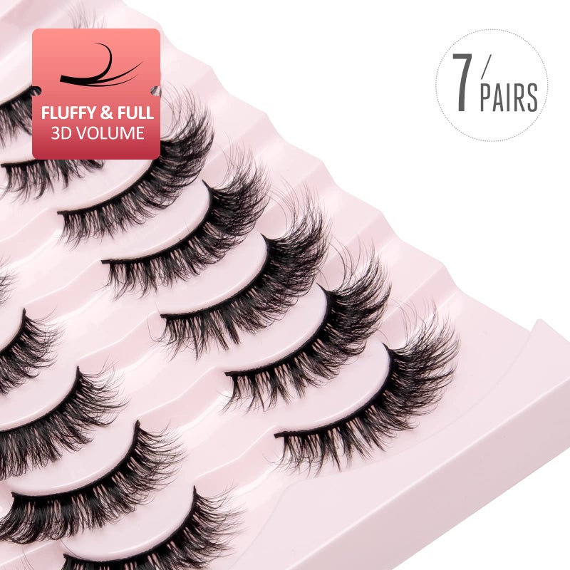 Onlyall Lashes Mink False Eyelashes Natural Wispy Lashes Soft Faux Mink Lashes Fluffy False Lashes 16MM A04 - Image 3