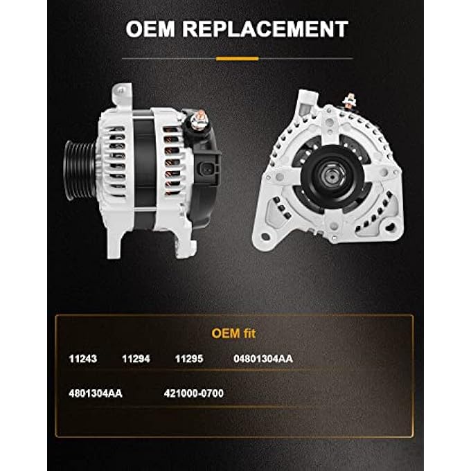 ROADFAR New Alternator Replacement for 2008-2009 for Chrysler Town & Country 2008-2009 for Dodge Grand Caravan 2009-2010 11295 - Image 4