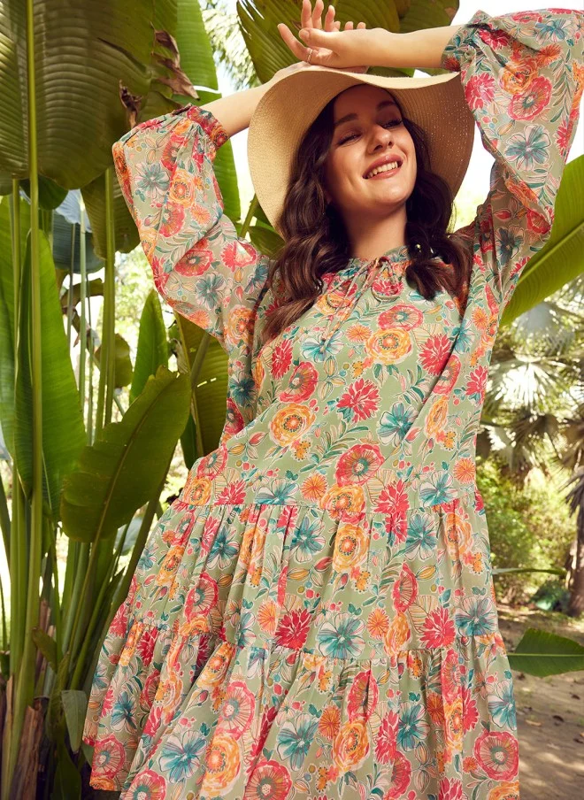 STREET 9 Floral Printed A-Line Dress for Women