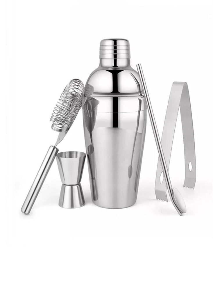 BLOOMING TIME 5pcs cocktail shaker Set Bar Tools Stainless Steel for Home Barware Martini Bartending Kit