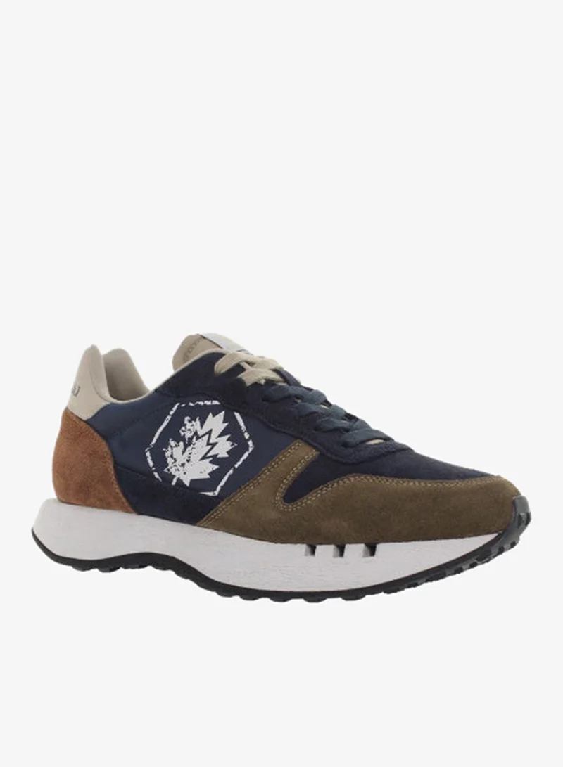 Lumberjack Men’s Suede & Mesh Casual Runner Sneaker – Multi-Tone Blue / Olive / Brown