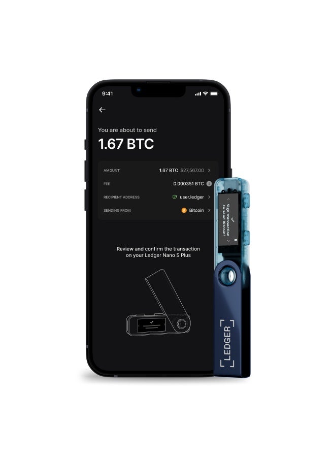 Ledger Nano S Plus Hardware Wallet | Safest Crypto & NFT Cold Storage, OLED Screen, Type-C Connectivity, 5000+ Coins Supported, for Android, MacOS & Windows - Neptune Blue - Image 3
