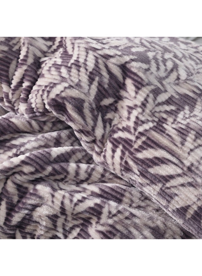 Morano Fluffy Blanket Printed Model 220X240Cm Ultra Soft Polyester Lightweight Cozy Warm Throw Textured Stripe Design Sofa Bed Cover Comfortable Fleece Winter Blanket, for Home and Bedding - Image 3