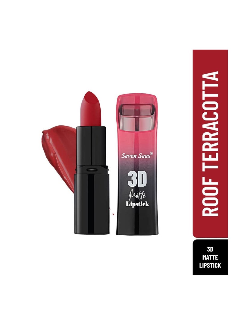 Seven Seas Seven Seas 3D Matte Velvet Finish Full Coverage Matte Long Lasting Lipstick Smooth Application Transferproof and Smudge Proof Highly Pigemented Lipstick for Women Roof Terracotta  - Image 1