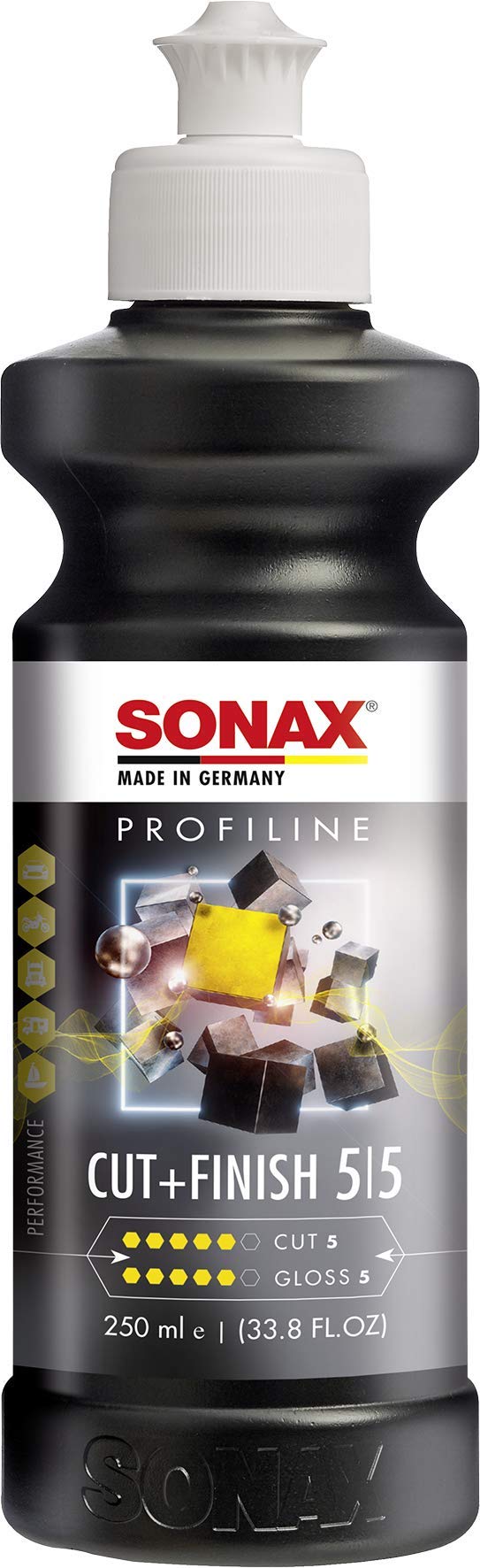 SONAX سونكس كات وفينيش 225141 | ملمع/مركب عالي الأداء | مصنف 5 قطع و 5 لمعان | يزيل عيوب الطلاء، علامات صنفرة P1500 وبقع الماء | وقت عمل طويل وسهولة في المسح | خالي من السيليكون | 250 مل - Image 5