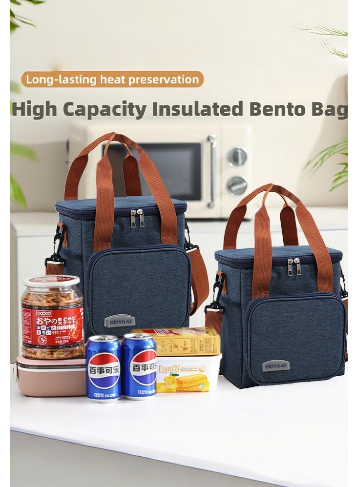 0TO1 TECH Lunch Bag, Reusable Suitable for Office Work Off-Campus Etc Lining Cotton Black 24x21x14 cm - Image 2